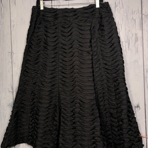 Liz Jordan Black Lined Textured Skirt Sz 12 NWT - Picture 5 of 8